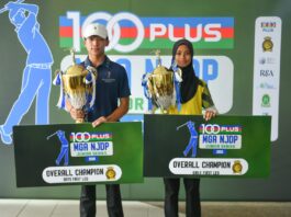 ANDREW YAP, AMIRAH NUR HANANIA JUARA PUSINGAN 1 GOLF REMAJA 100PLUS-MGA